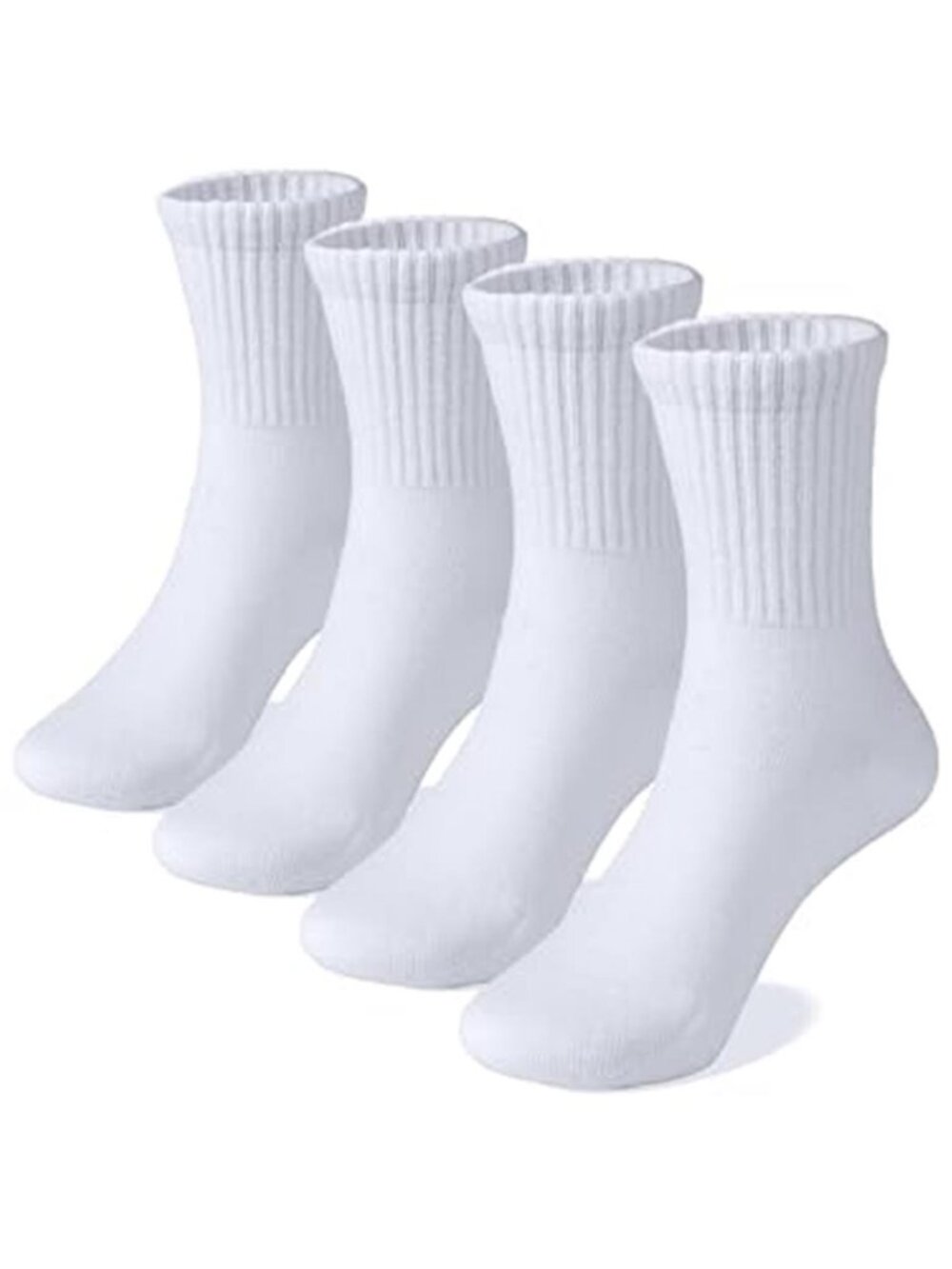 Kids White Crew Socks Ribbed Cotton Boys Girls School Uniform